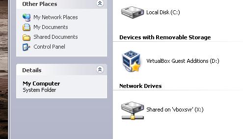 ubuntu virtual machine shared folder